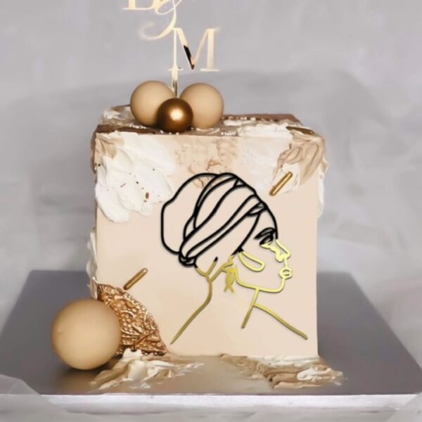 Aclyric Cake Toppers (2) Mirror Gold Side Topper