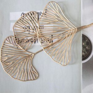 Artificial Tropical Gold Leaf Topper