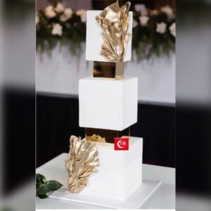 Square Gold Wedding Cake Separators