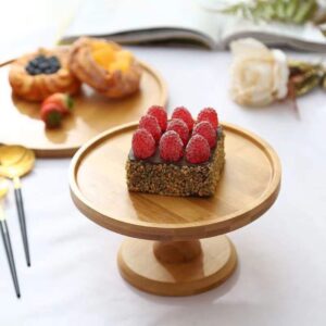10 Inch Rustic Wooden Cake Stand