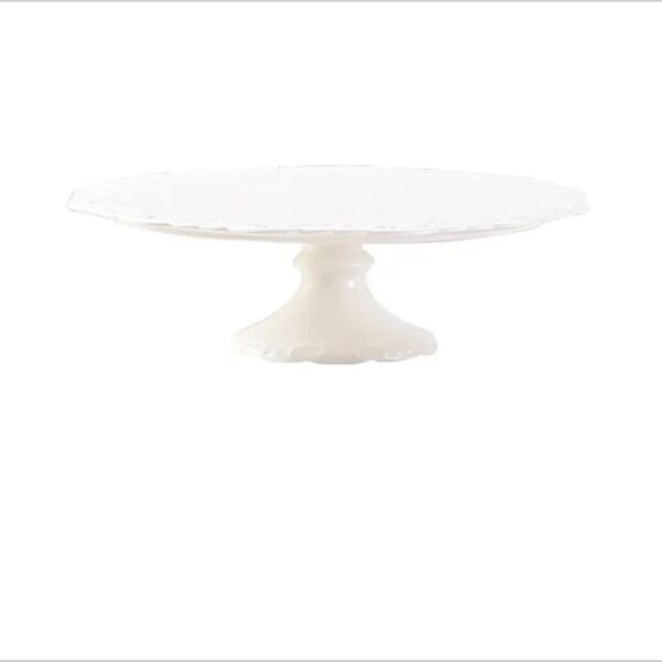 12 Inch White Ceramic Cake Stand