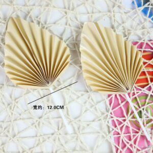 2pcs Set  Beige Paper Leaf Topper