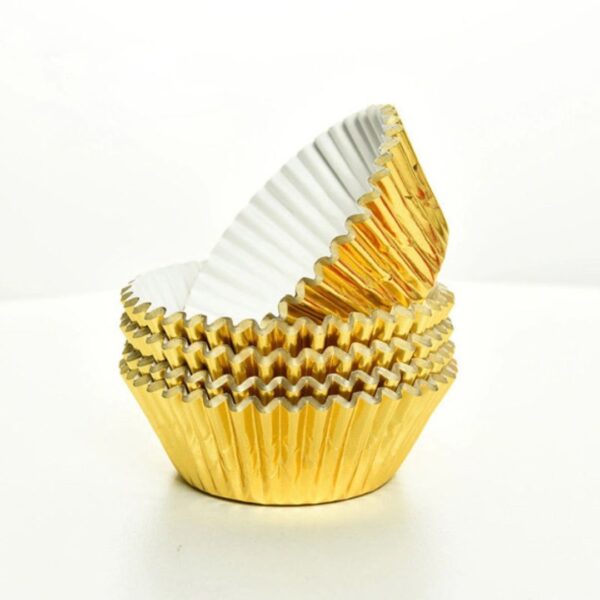 100pcs Gold Grease Proof Muffin Cases