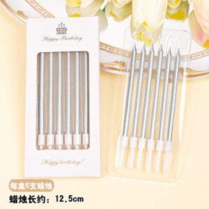 6pcs Silver Candle Set