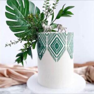 Plastic Leaf Design Cake Stencil