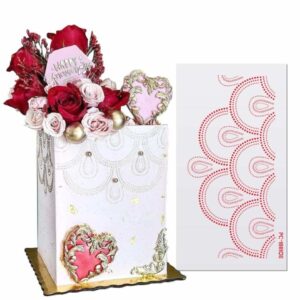 Plastic Drape Pearl Design Cake Stencil