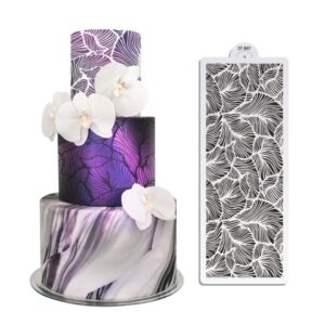 Plastic Large Feather Design Cake Stencil