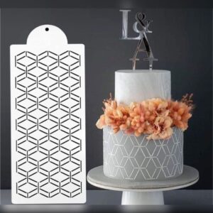 Plastic Geometric Rhombus Cake Stencil