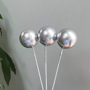 Silver Styrofoam Sphere Cake Topper
