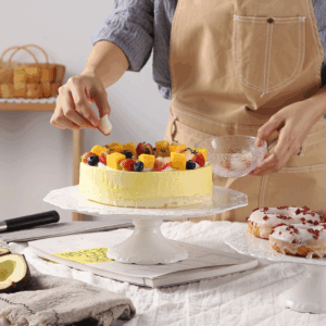 12 Inch White Ceramic Cake Stand