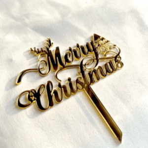 Mini Acrylic  Gold Christmas  Topper