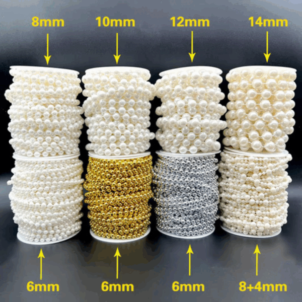 White Pearl Ribbon 8+4MM