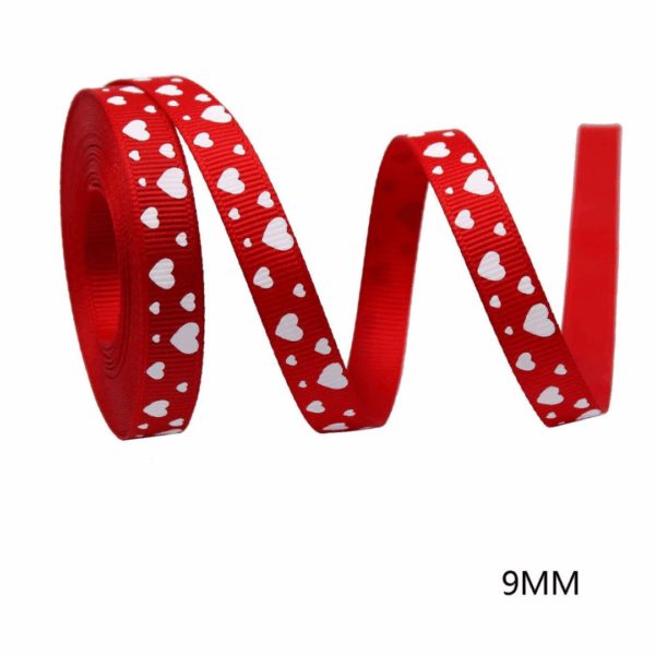 4.5m Red Heart Ribbon