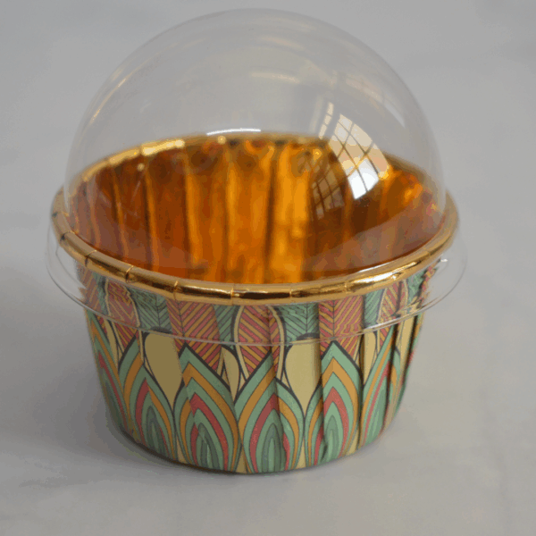50pcs Dessert Baking Cases  with Plastic Lid
