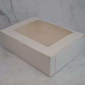 Large White Dessert Treat Box with Window Lid