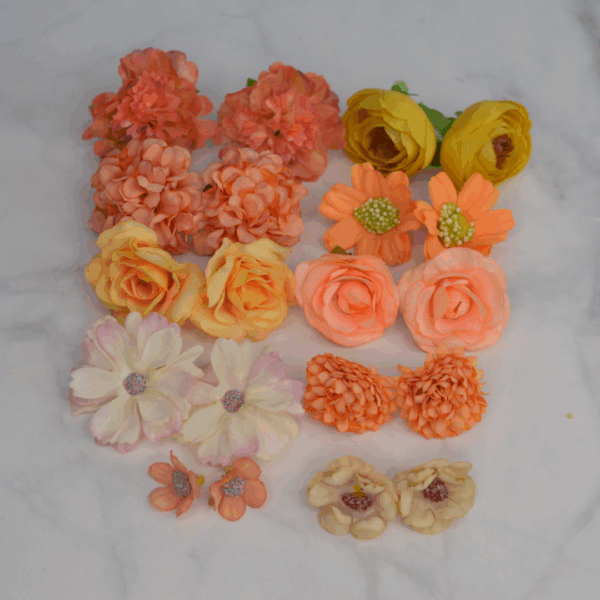 20 Pcs Artificial Mixed Flower  Heads Set
